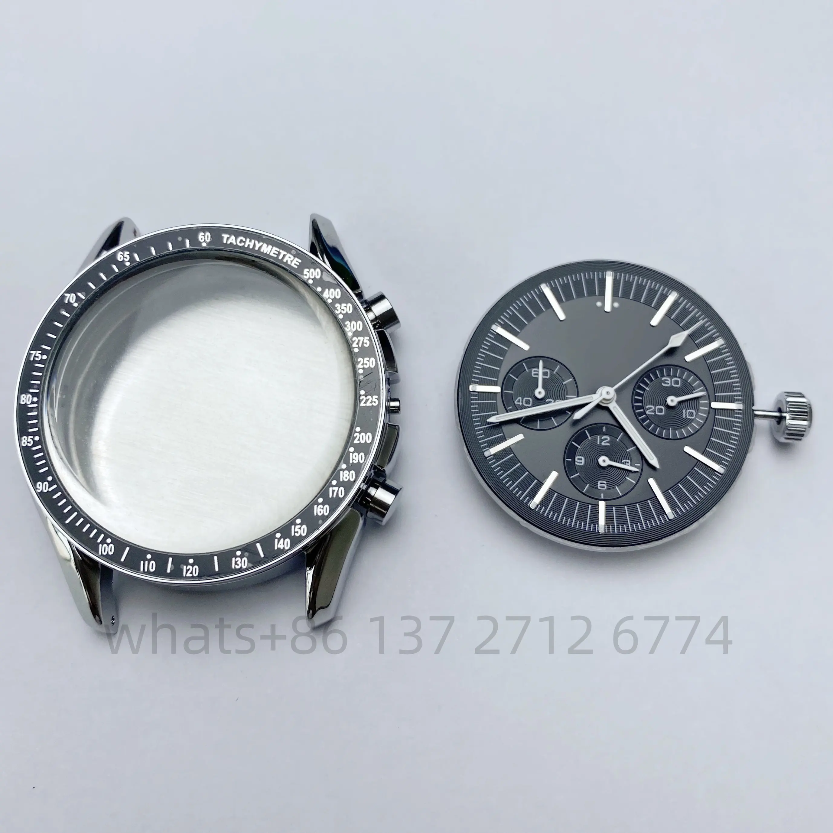 41mm Case Diameter Luxury Watch Speed Master Accessories Set Stainless Steel Strap with Free Quartz Movement Set