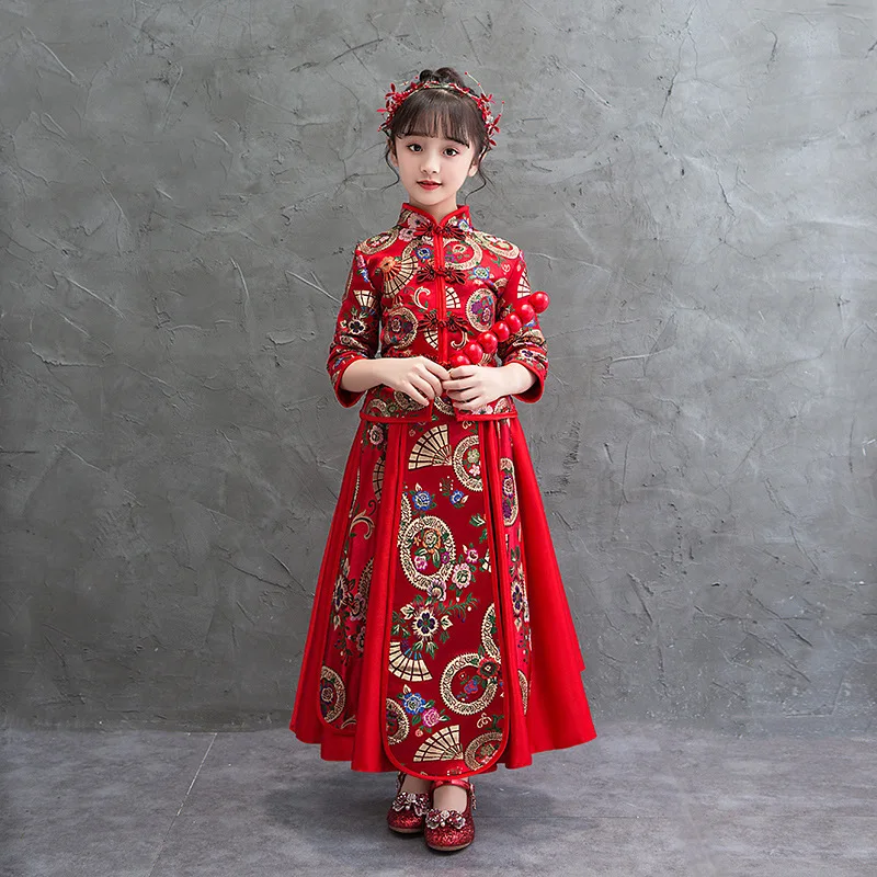 

Осенне-зимнее платье в китайском стиле для девочки