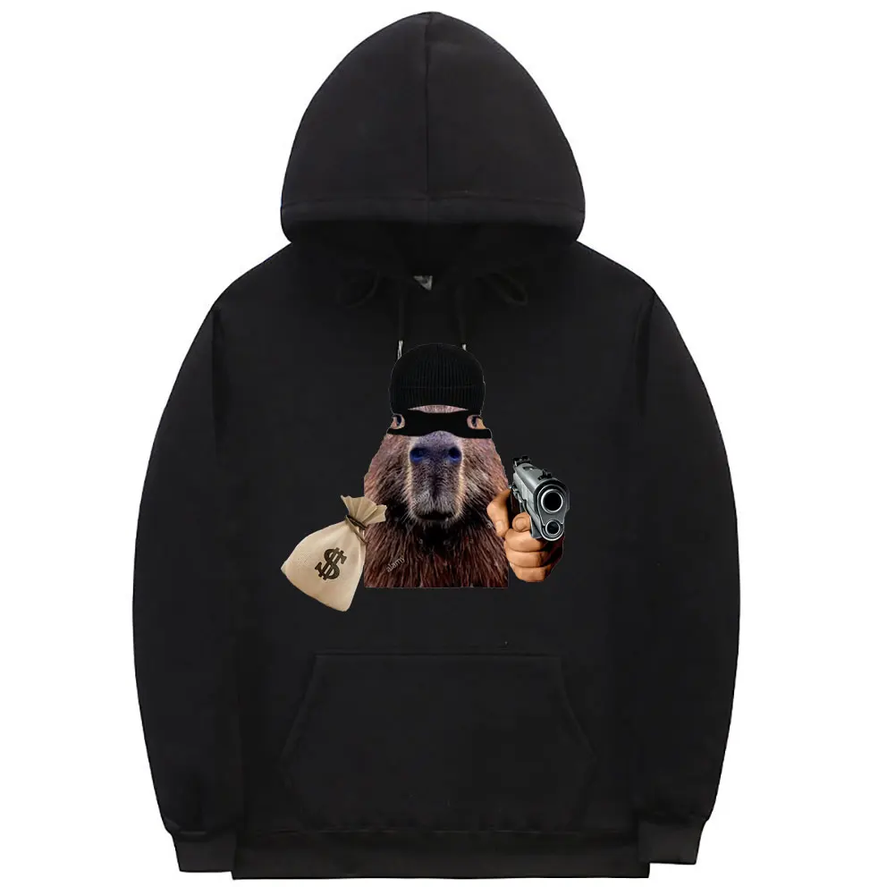 

Capybara Robber Graphic Print Hoodie Men's Oversized Streetwear Funny Fan Club Sweatshirt Men Women Fashion Casual Loose Hoodies