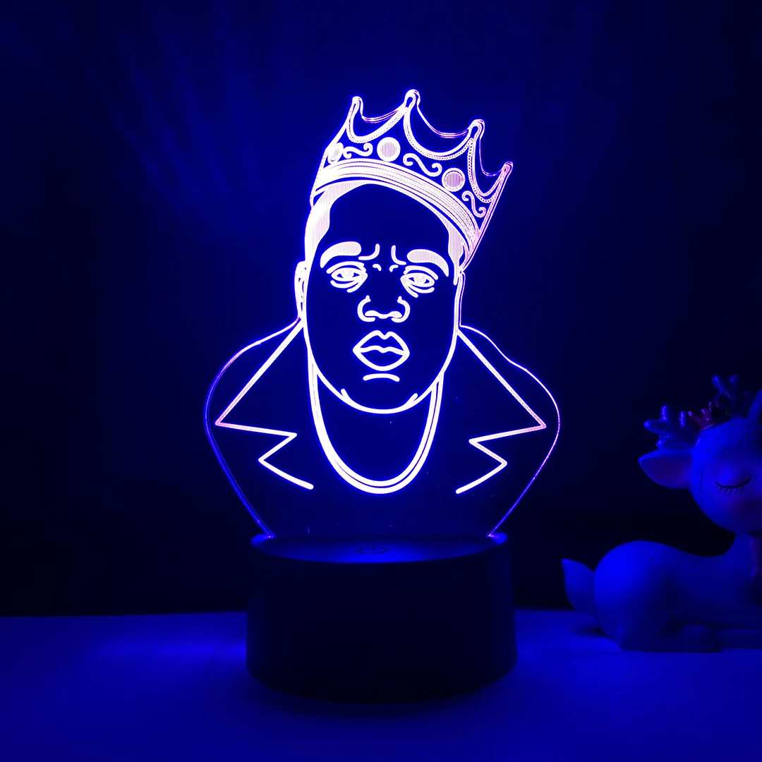 

Acrylic The Notorious B I G 3d Lamp for Home Decoration Night light Kids Table Led Night Light Biggie Fans Gift Dropshipping