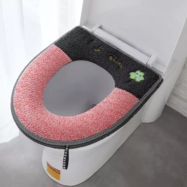 

2022 Seat Washable Lid Pad Handle Zipper Type Cartoon Toilet Seat Cover Bathroom Accessories