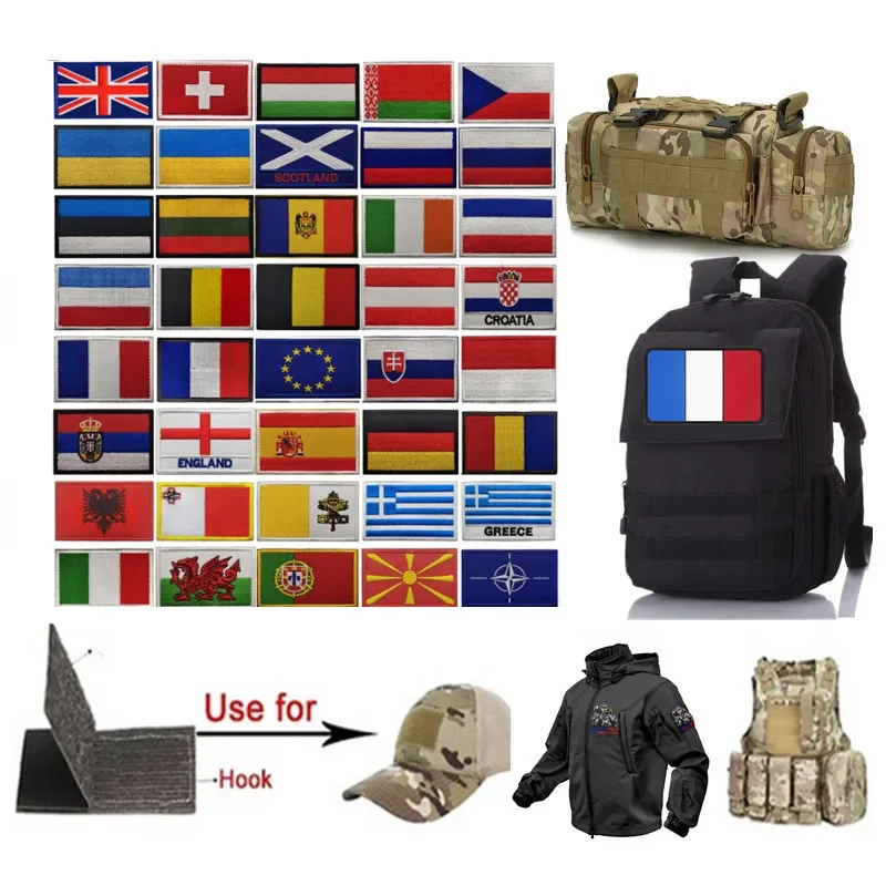 Вышитые нашивки Россия Бельгия Германия Португалия Ирландия Словакия Италия США