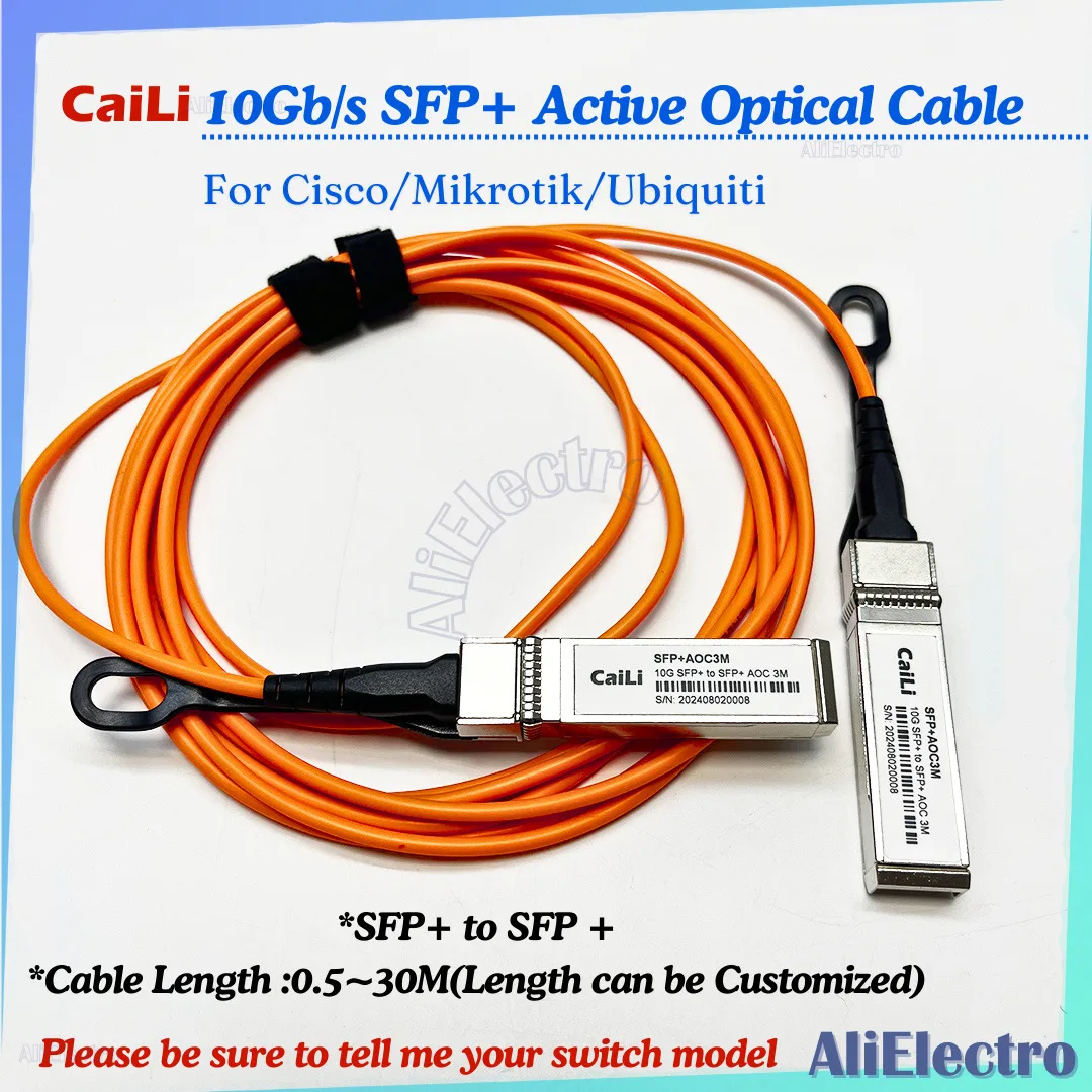 Кабель AOC OM2 3/5/7/10/20 м 10 ГБ активный Оптический SFP-кабель ASE (AOC) для Cisco Mikrotik Ubiquiti и т.