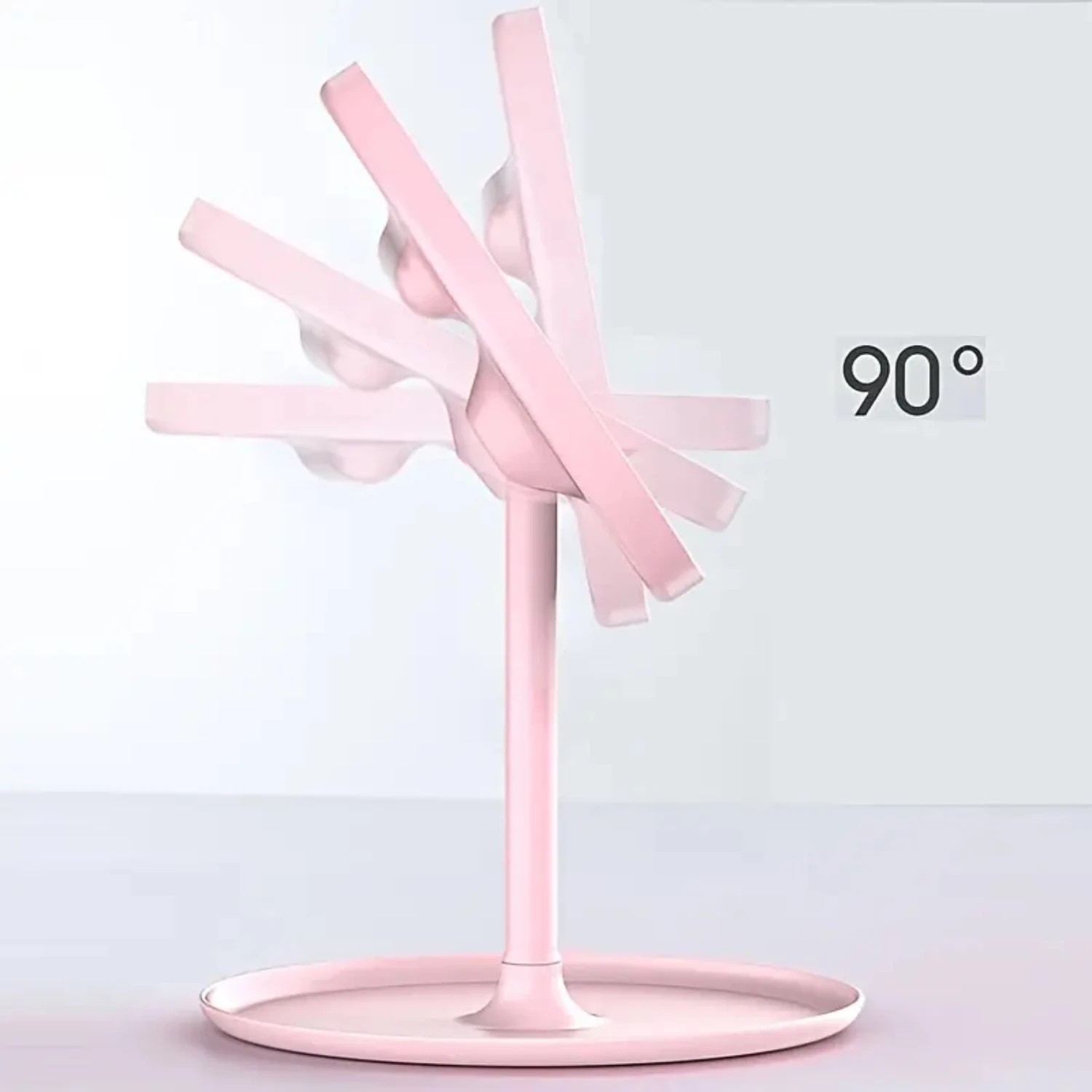 High Definition Portable Cosmetic Makeup Mirror with Rechargeable Battery - Adjustable Touch Control LED Standing Cordl