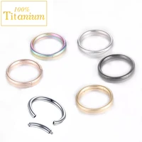 f136 titanium nose ring septum piercing clicker hinged segment women earrings 12141618g tragus nose hoop popular body jewelry
