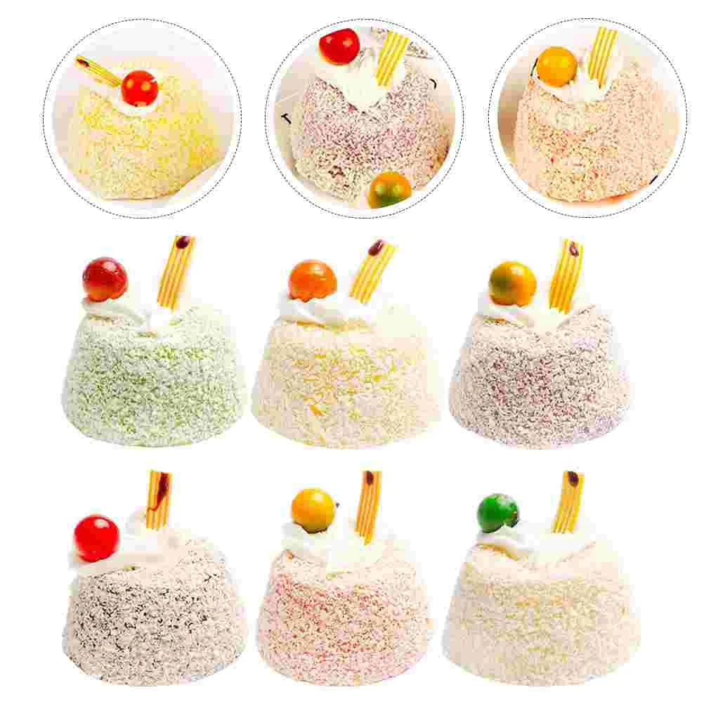 

6 Pcs Simulation Cake Model Cupcakes Dessert Fake Children Toys Models Photo Prop Decorate Artificial
