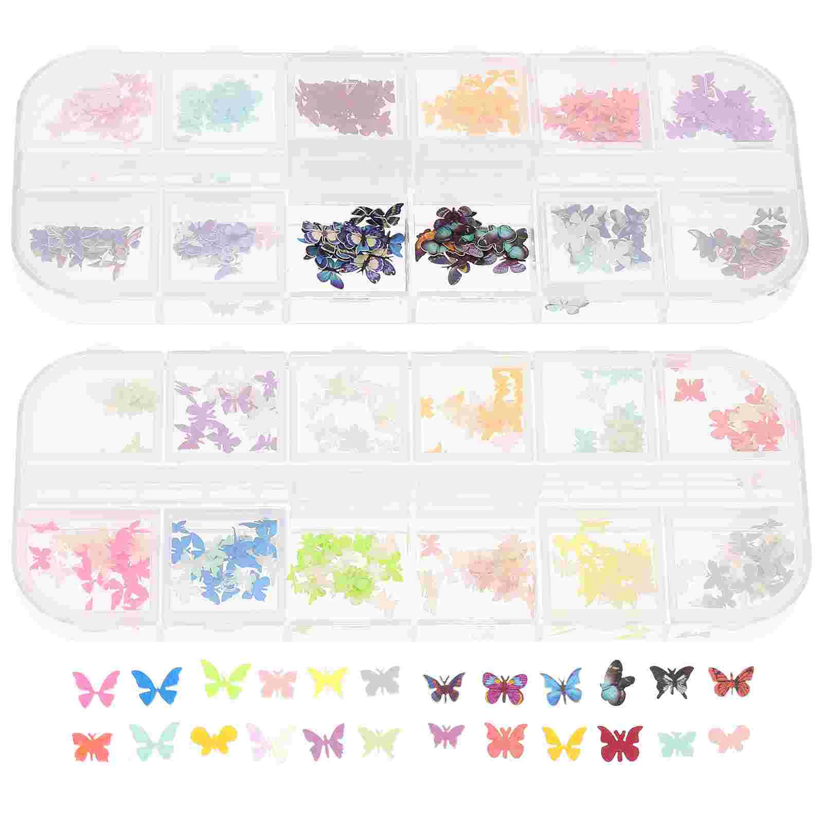 

2 коробки, наклейки для дизайна ногтей, стикеры, аксессуары для маникюра для девочек (разные цвета)