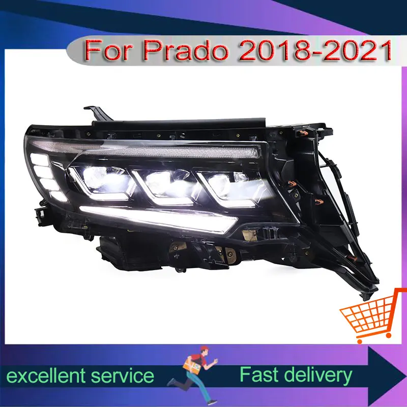 Автомобиль для Toyota 2018-2021 Prado LC150 обновленная фара DRL передняя лампа светодиодный