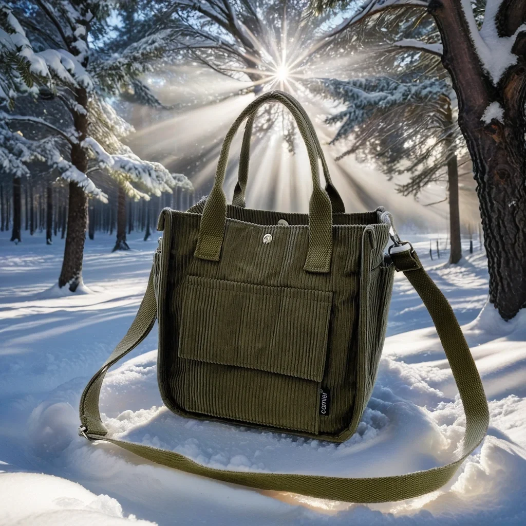 Вельветовый рюкзак на молнии Вельветовая сумка-мессенджер маленькая сумка через