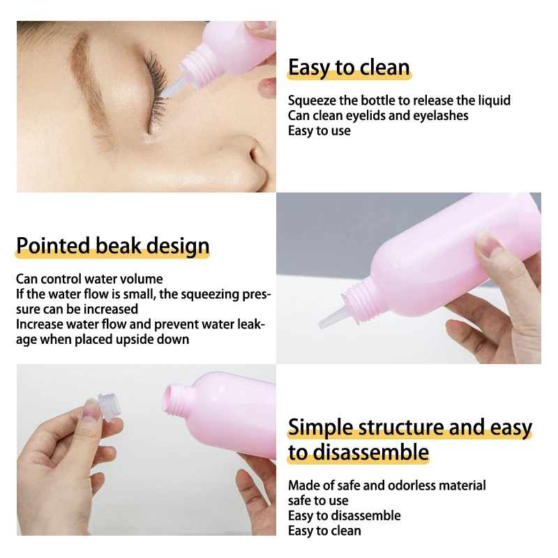 Бутылка для чистки ресниц бутылка локтя с пипеткой воды пластиковые бутылки