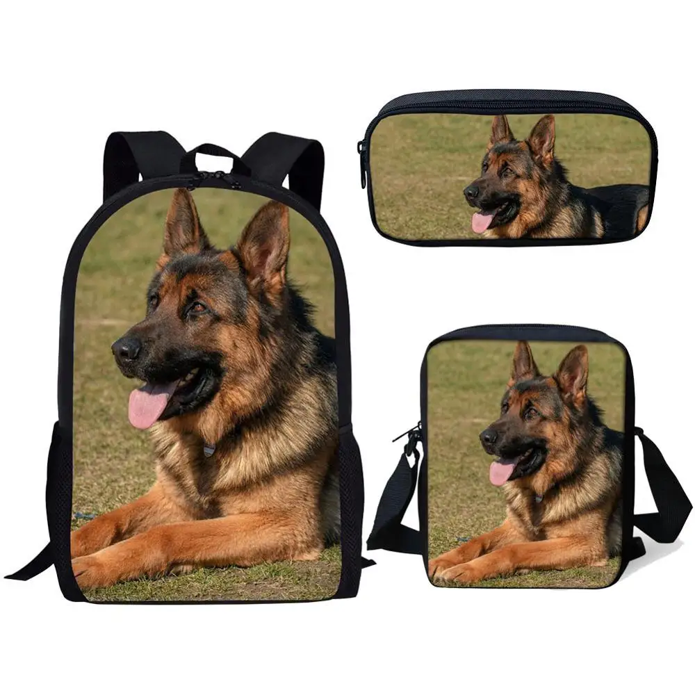 

16” School Bags Cute German Shepherd Dog 3D Prints Kids Backpack for Boys Girls Student Book Bag Schoolbag Children Shoulder Bag