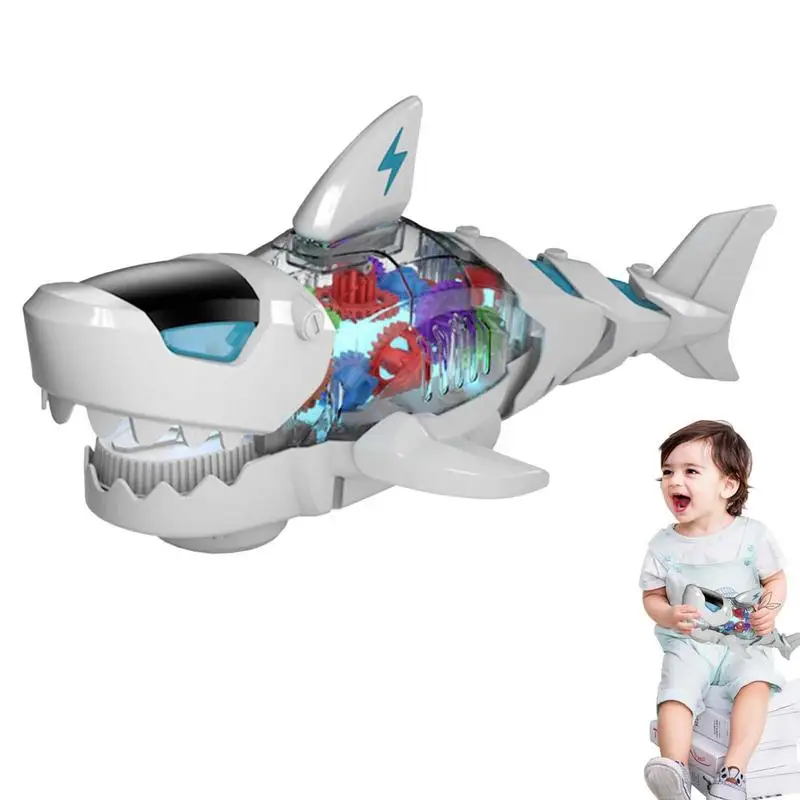 

Funny Shark Toy Battery Operated Animals Robots Electric Toys With LED Lights For Kids Boys Children Cool Stuff Sharks Toys