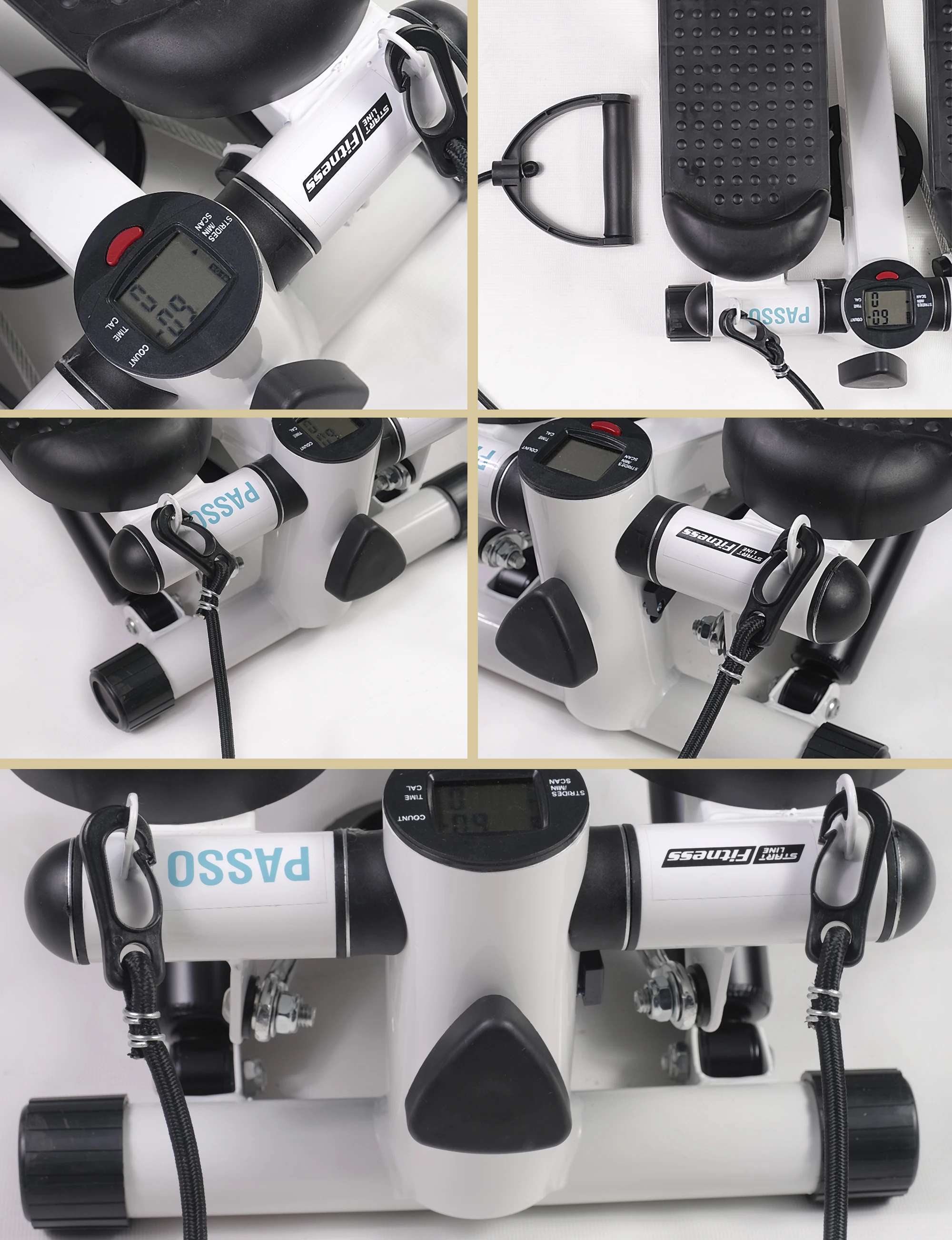 Мини-степпер с электронным дисплеем и эспандерами PASSO Start Line