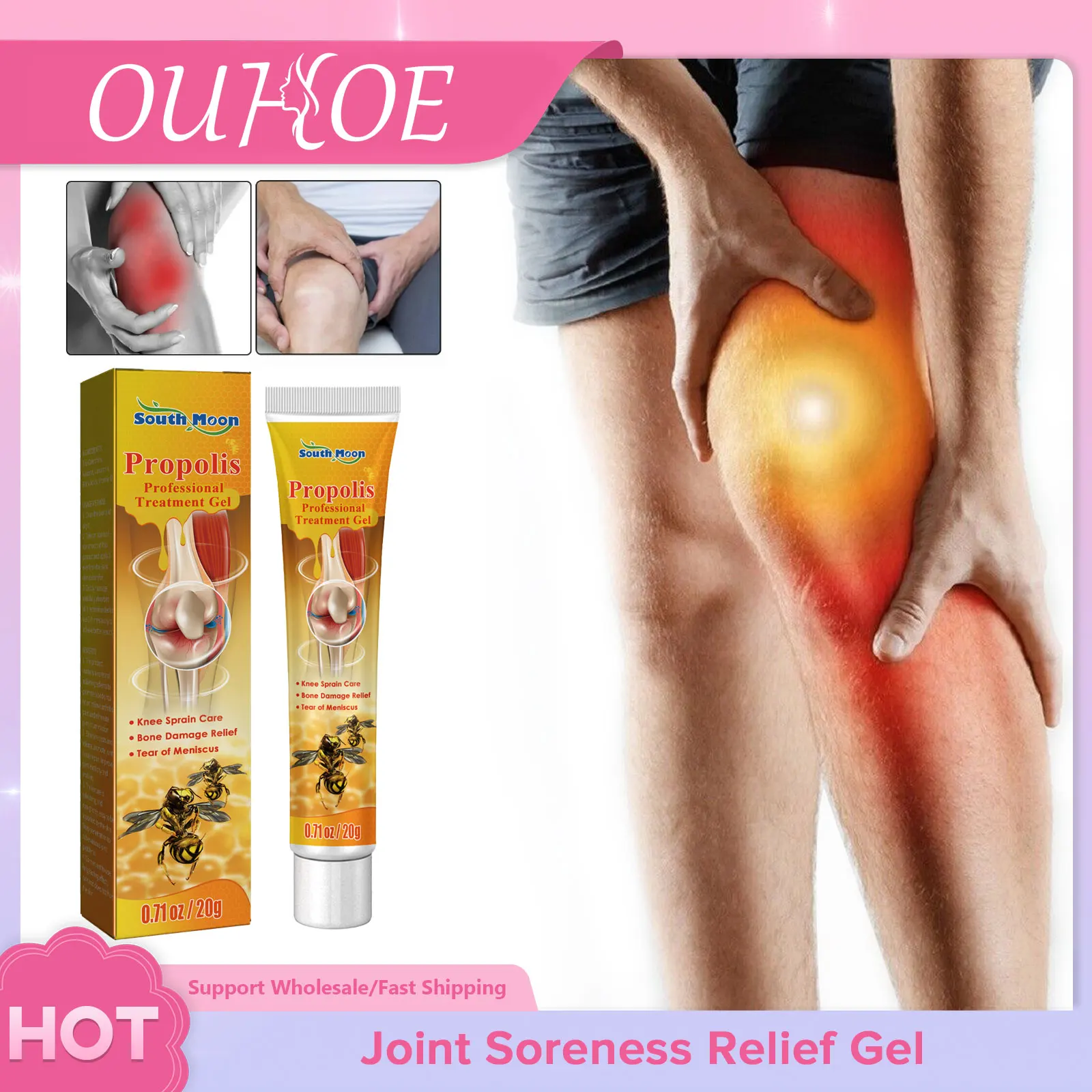 

Knee Joint Pain Cream Bee Venom Relieve Bone Sprain Damage Prevent Arthritis Cervical Spine Painkiller Cold Compress Massage Gel