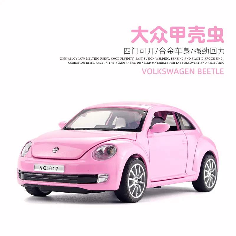 

1:32 Volkswagens Beetle Metal Alloy Car Model Diecast Simulation Toy Vehicles Car Model Sound Light Collection Children Toy Gift