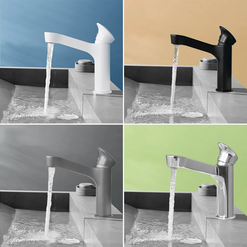 

Новый полностью медный смеситель для раковины, шкаф для ванной комнаты, раковина, раковина, смеситель для холодной и горячей воды, белый цвет