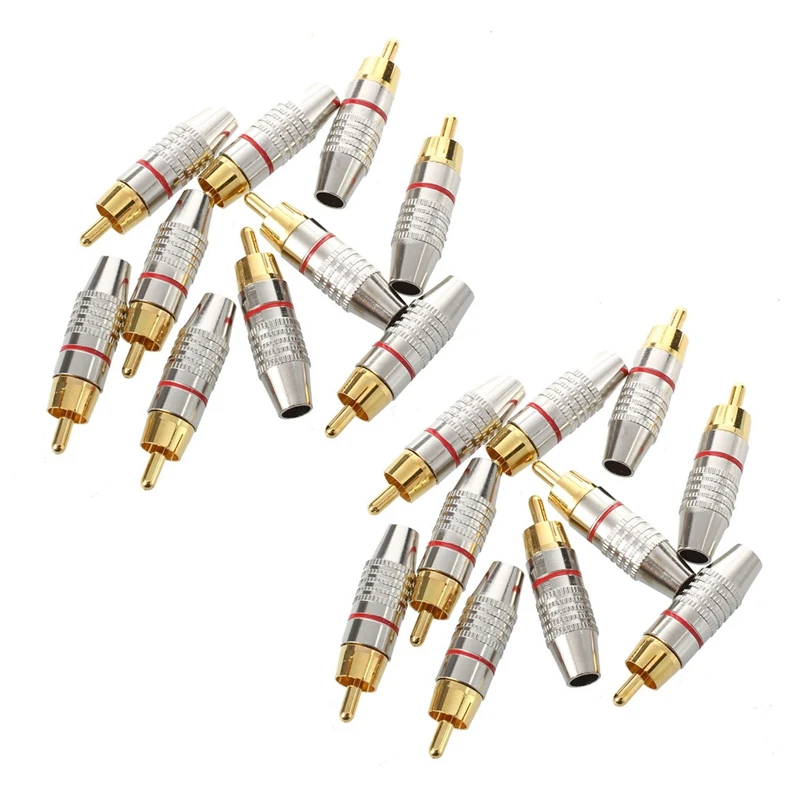 

Adapter Audio Coaxial Cable Connector RCA Plug Seamless 20 Pcs