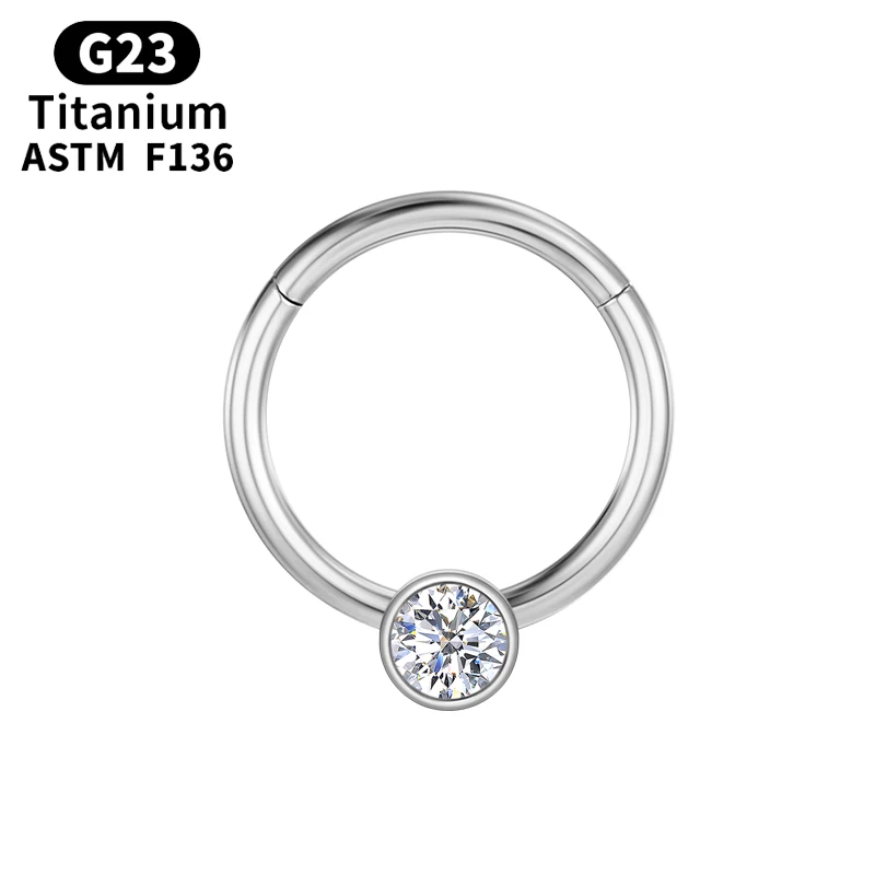 

Кольцо для пирсинга в носу G23, Женская титановая перегородка, серьги с цирконом, пикантное ювелирное изделие для стимуляции козелка губ и хр...