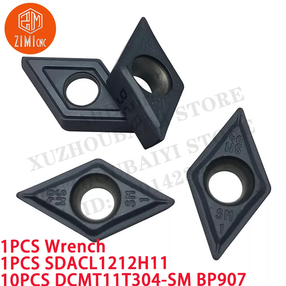 1PC SDACL 1212H11 12 мм ЧПУ Держатель внешнего токарного инструмента + 10PC DCMT11T304-SM