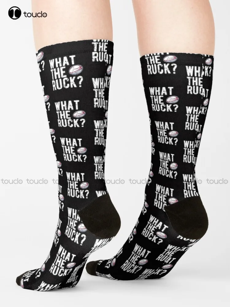 

Rugby Pun What The Ruck Rugby Players Gift T Shirt Socks Womans Socks Personalized Custom Unisex Adult Teen Youth Socks Harajuku