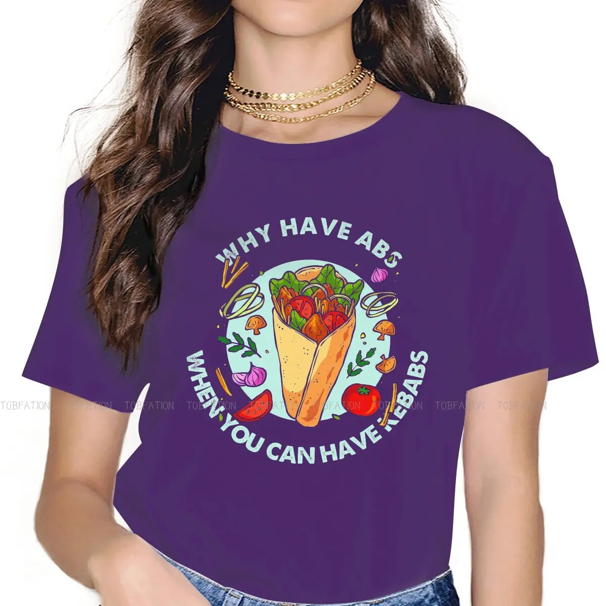 

When You Can Have Kebabs Round Collar TShirt Doner Kebab Delicious Pure Cotton T Shirt Woman 4XL Fashion Oversized Big Sale