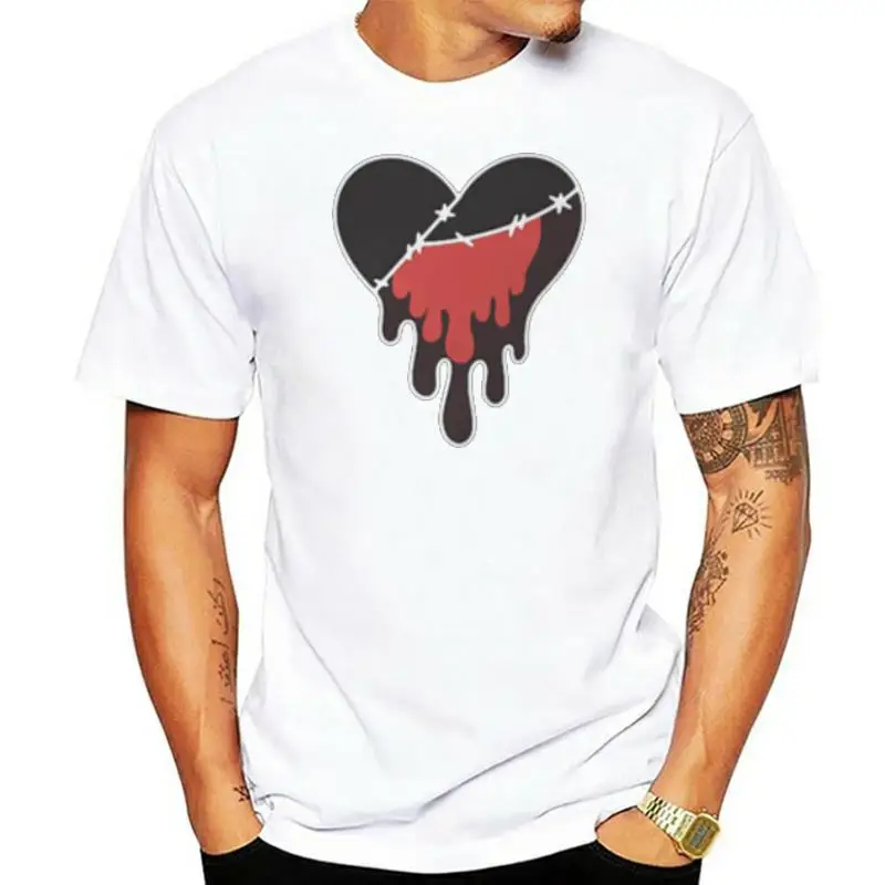 Happy Valentines Day Lover Couples Pure Cotton TShirt Bleeding Heart Basic T Shirt Leisure Men Clothes Ofertas Trendy