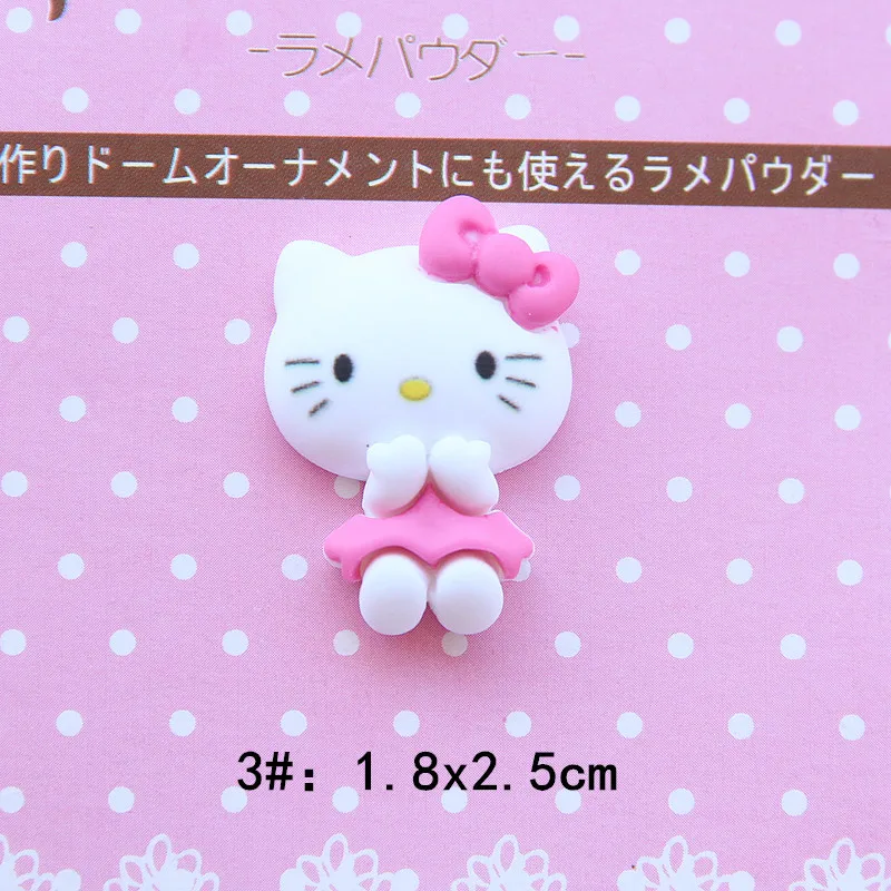 100 шт. мультяшные смолы Sanrio Hello Kitty подвески с плоской задней частью кабошон