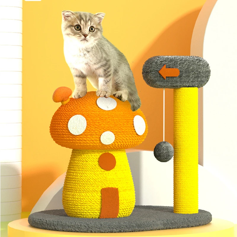 

Cat Climbing Frame Toy Sisal Scratching Post for Cat Grinding Claw Board Mushroom Kitten Jumping Platform Scratcher Furniture