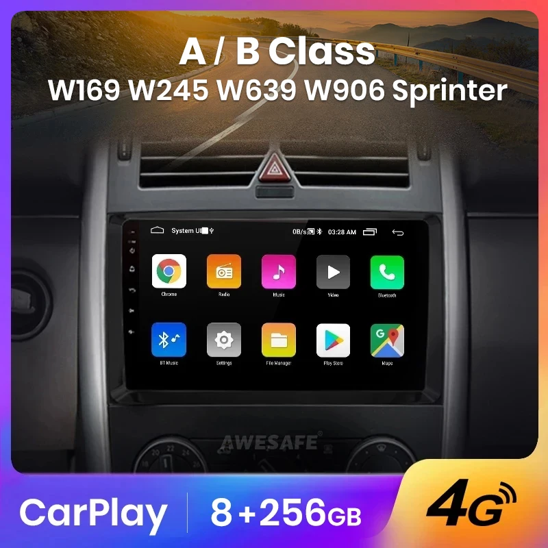 Автомагнитола AWESAFE PX9 мультимедийная стерео-система на Android для Mercedes Benz Class A B W169 W245