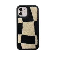 fashion irregular checker towel cloth case for iphone 13 pro max back phone cover for 12 11 pro x xs xr 8 7 plus se 2020 capa