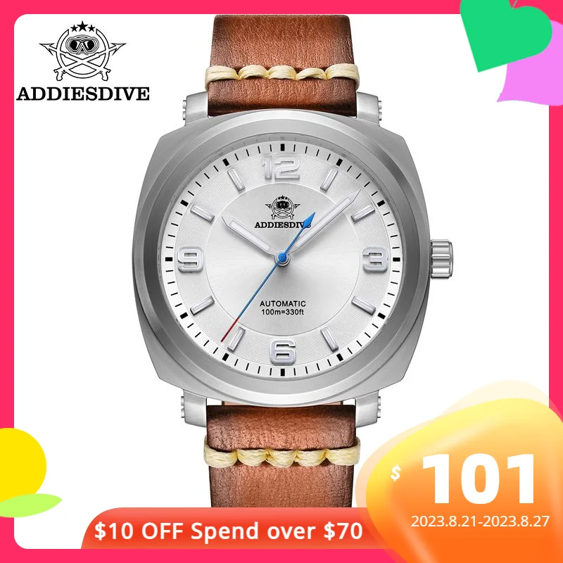 

ADDIESDIVE 2023 Men's Mechanical Watches Luxury 316L Stainless Steel Luminous Sapphire Glass 10Bar Diving Wristwatches for men