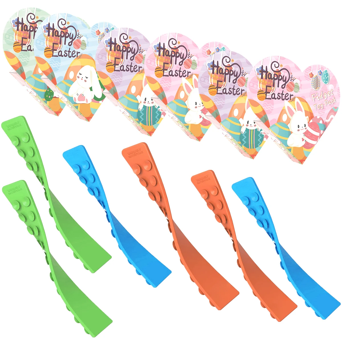 

6pcs Stretchy Sensory String Suction Cups Stretchy String Sucker Stress Relief &Anxiety Decompression Strip Pressure Bar Toys