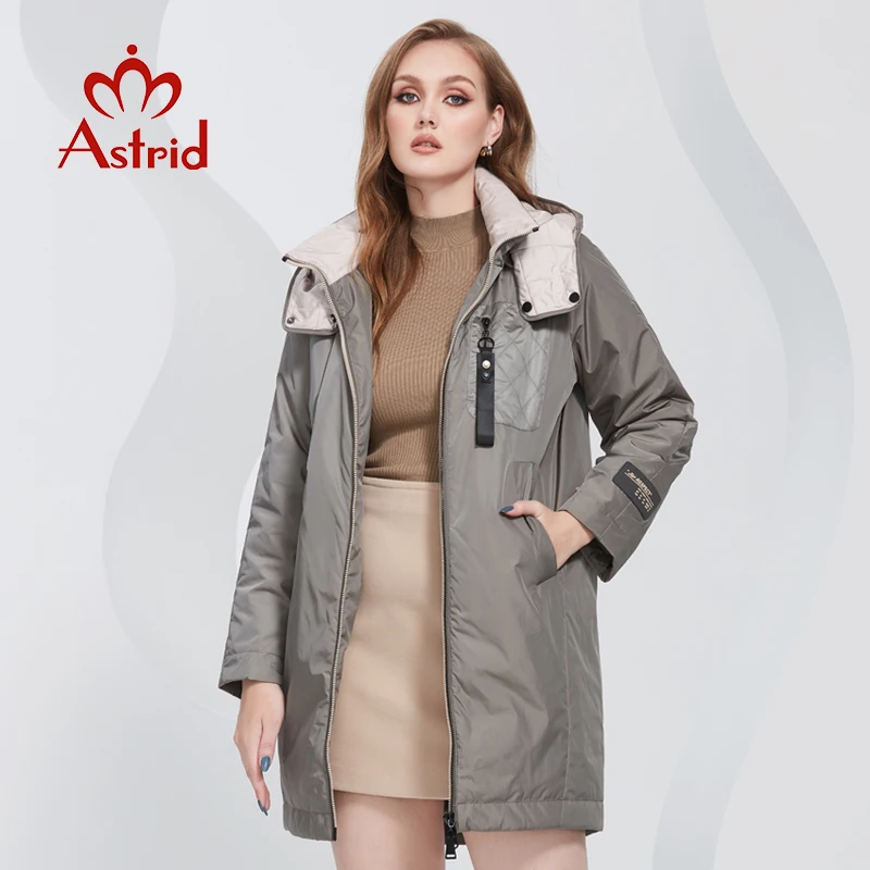 

Astrid New 2022 Spring Women Parkas Oversize Long Padded Coats Hooded Fashion Contrast Color Women's Jacket Outerwear ZM-20045