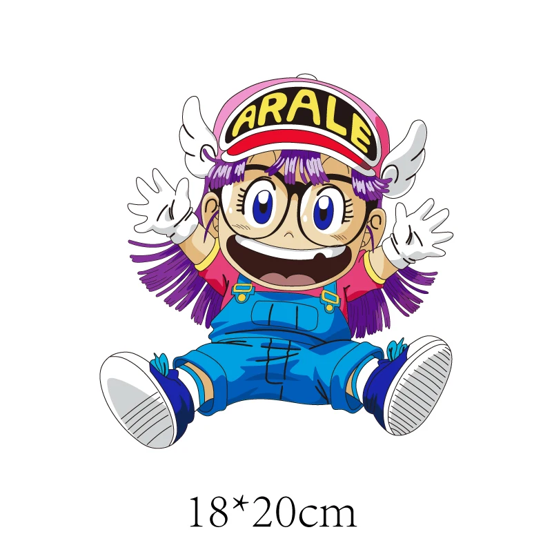 

Cartoon Cute Arale Girl Patches Iron-on Transfers for Clothing Thermoadhesive Anime Patch Stickers on Kids Clothes Diy Applique