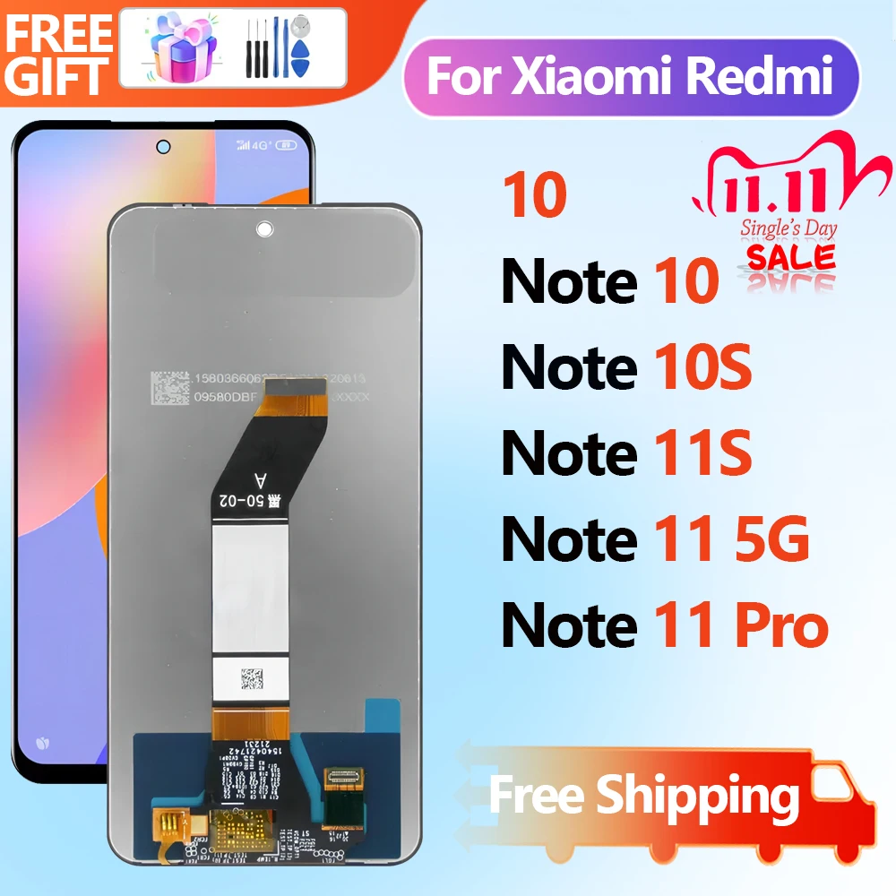 Фото 100% протестировано для Xiaomi Redmi 10 Note 10 10s 11 11s Pro 5G, сенсорное стекло, дигитайзер для Redmi Note 11S, ЖК-дисплей №1