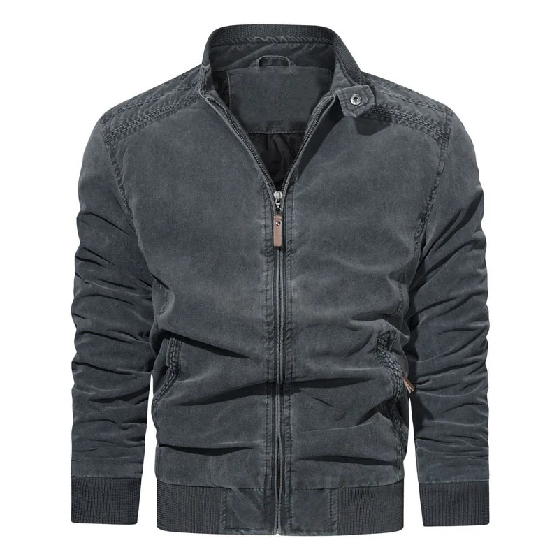 

Autumn And Winter Men's Jacket Solid Color Washed Cotton Retro Loose Large Size Casual Coat