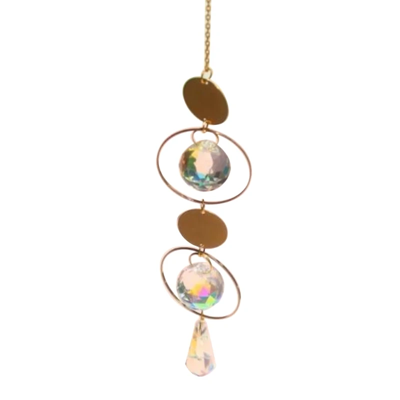 

Home Colorful Beads for Sun Catcher Moon Star Geometry Crystal Beads Garland Chandeliers for Bedroom Garden Office Home