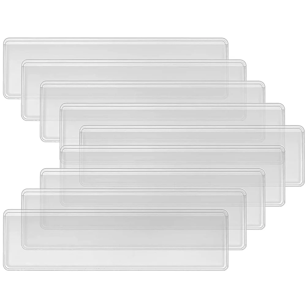 

50 Pcs Shelf Label Tabs Binders Adhesive Pockets Holder Clear Sticky Bag Holders Pvc Classroom Card Protectors