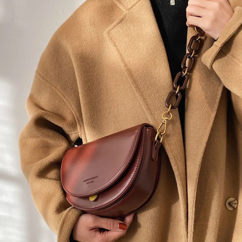 

New In Women Bag Luxury Shoulder Bag For Women Ins Fashion Vintage Solid Color Bag Female Crossbody Bag
