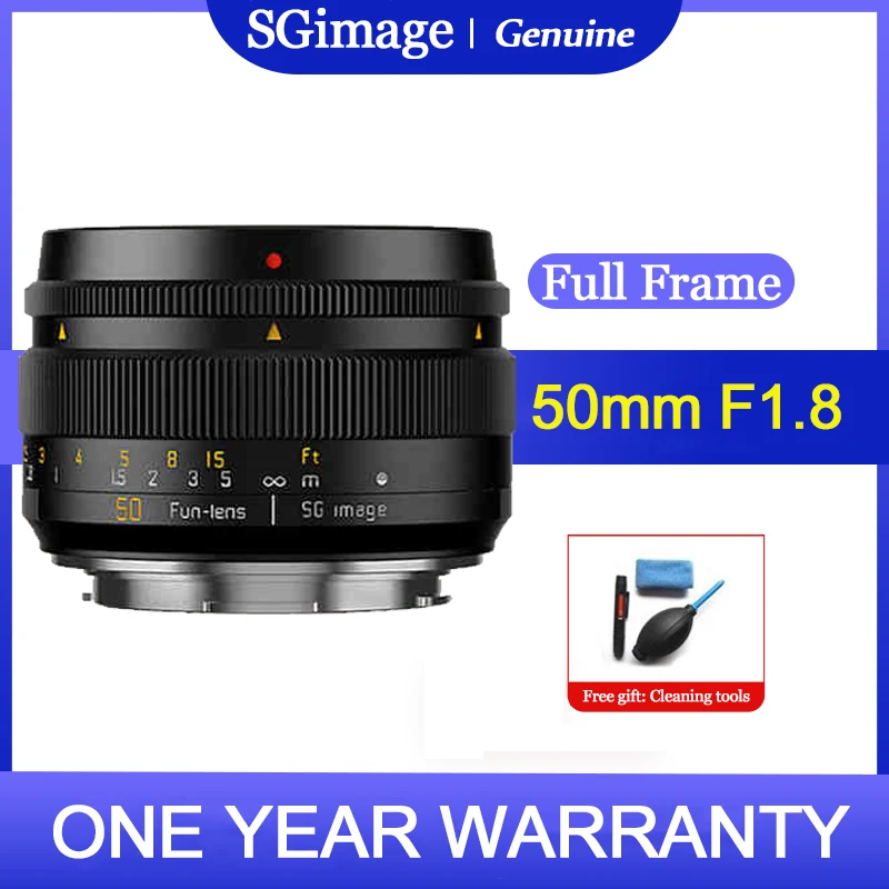 SGimage 50 мм F1.8 MF Полнокадровый объектив для портретной камеры с большой диафрагмой