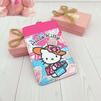hello kitty cute bus card protective cover student meal card campus access control cartoon id card set key chain wholesale