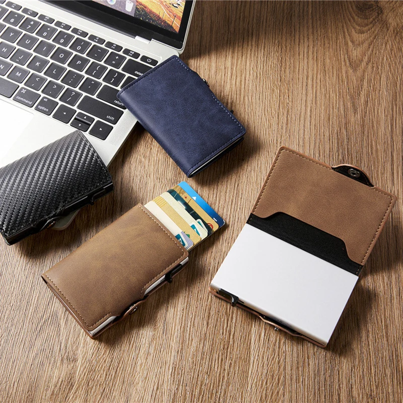 

Credit Card Holder Male Wallet Mini Package Wallets Pocket Case Bank Women Men Credit Card Box Quick Release Women Wallet