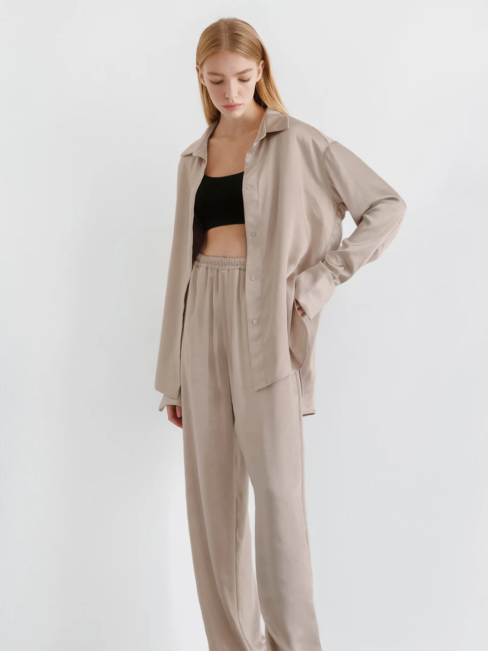 

Linad Женская домашняя одежда с отложным воротником, брюки, костюмы с длинным рукавом, Oajamas для женщин, однотонная домашняя одежда