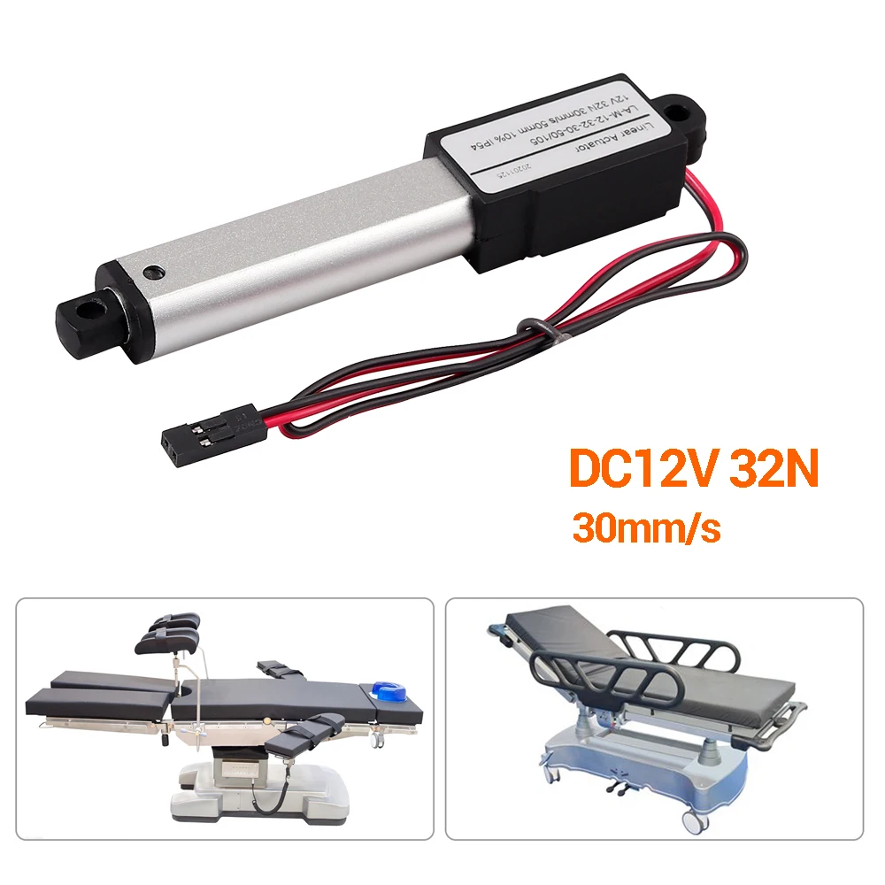

DC 12V 32N Mini Electric Motor Linear Actuator 30mm 50mm 100mm Stroke Micro Linear Actuator motor For Robotics Automation