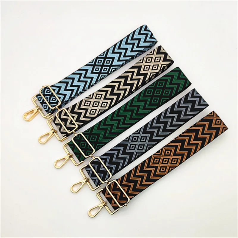 

5cm Striped Shoulder Strap for Bag Women's Belt with Rhombic Lattice Accessories for Crochet Bags