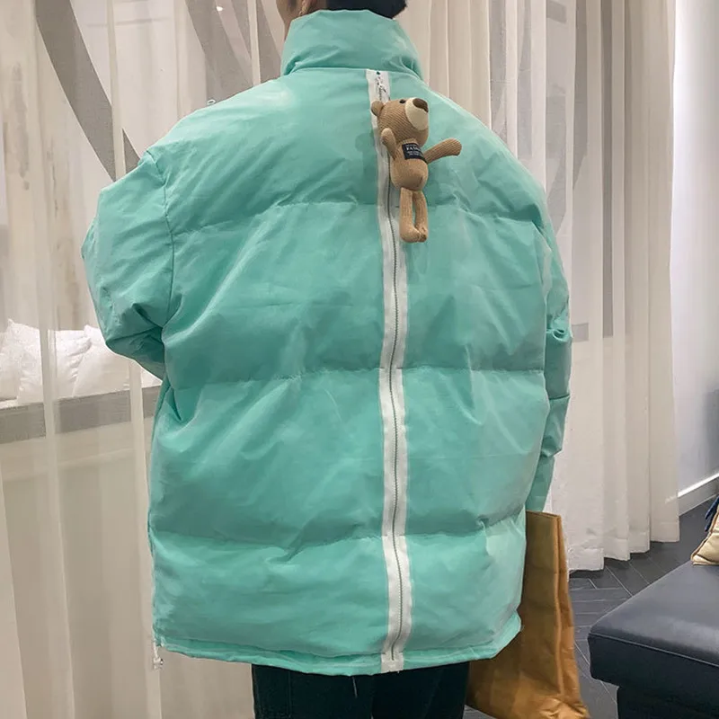 Winter New Men Padded Cotton Jacket Coat Oversized 4XL Outerwear Unisex Warm Quilted Parka Japanese Basic Puffer Jacket Men