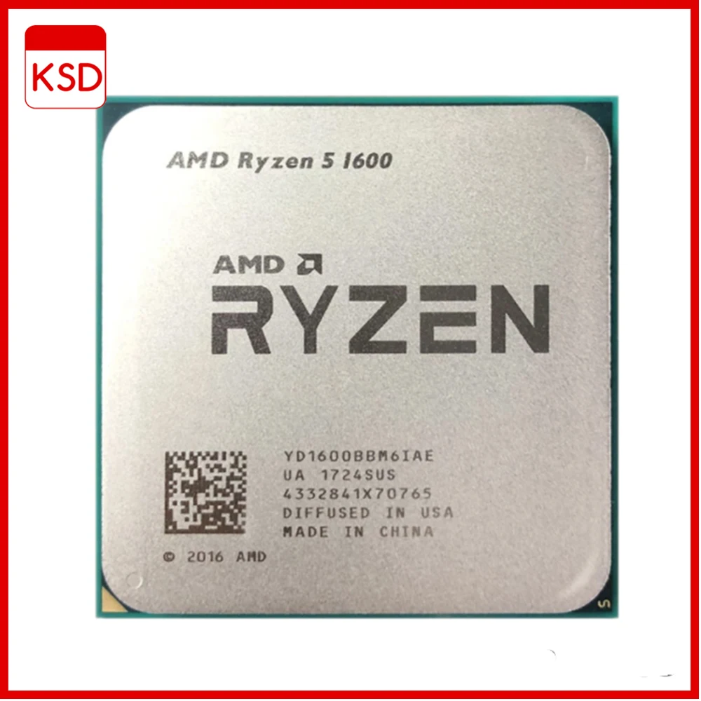 

AMD Ryzen 5 1600 R5 1600 3.2 GHz Six-Core Twelve Thread 65W CPU Processor YD1600BBM6IAE Socket AM4