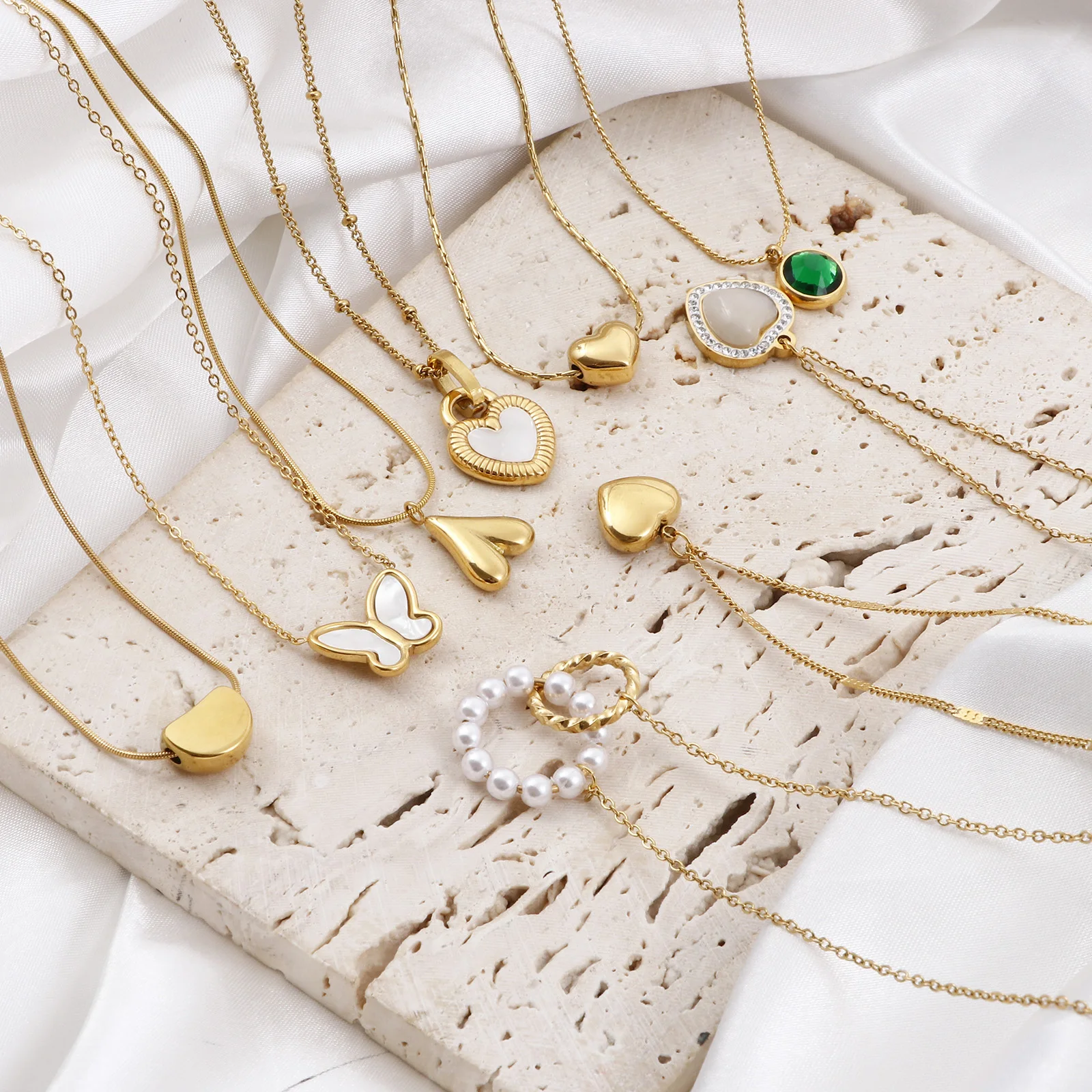 Модное колье из нержавеющей стали золотого цвета цепочка панцирного плетения