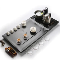 black stone automatic kettle integrated tea tray household minimalist set tea table stone induction cooker tray