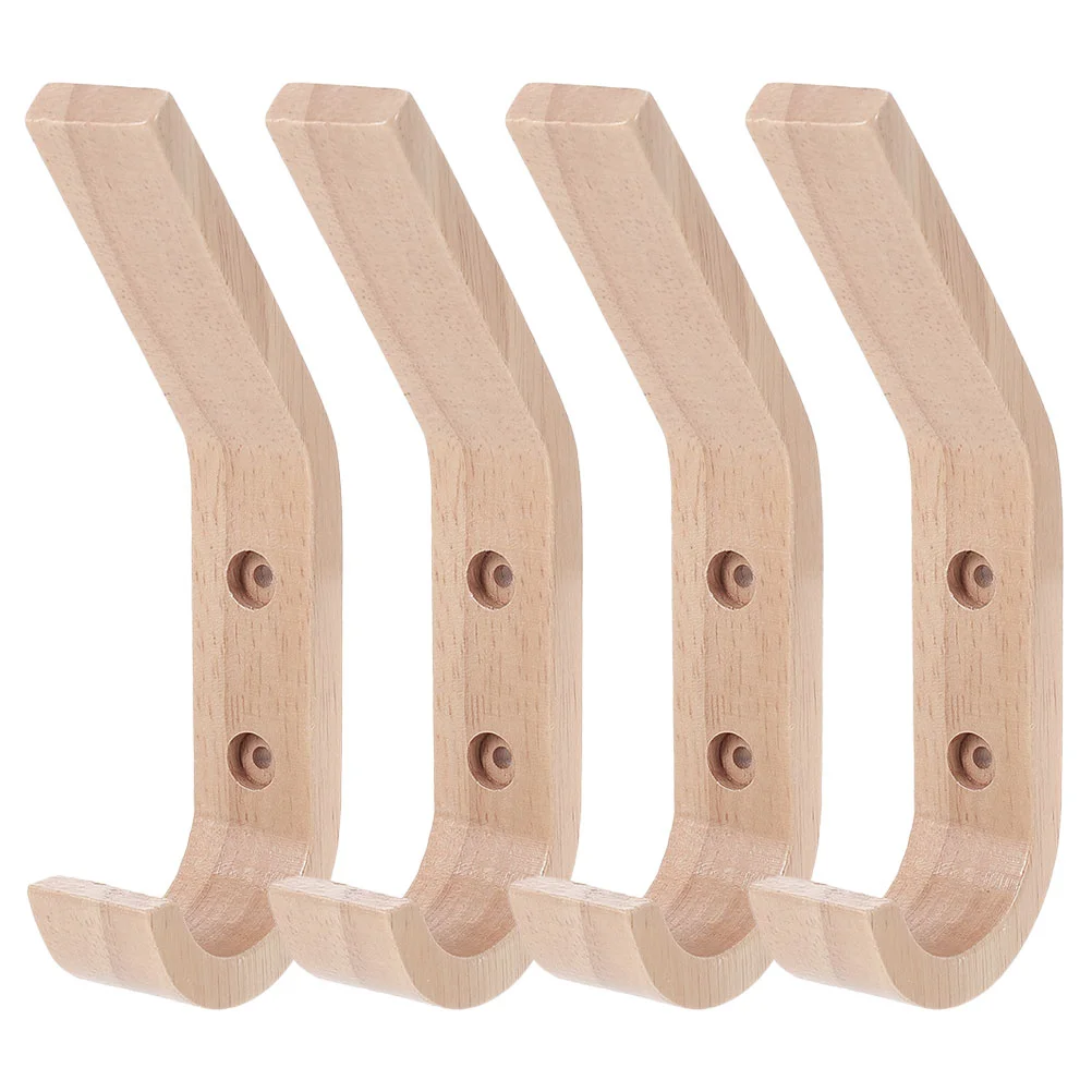 

Hooks Wooden Wall Hook Coat Hat Towel Wood Rack Hanger Living Duty Room Hanging Rustic Fishhook Robe Entryway Shaped Heavy